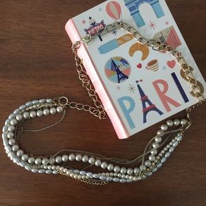 Long Multi Strand Pearl & Bead Costume Necklace